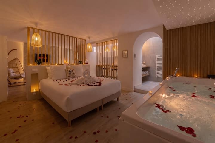 Suite Banjar - Balnéo, Sauna et pièce secrète