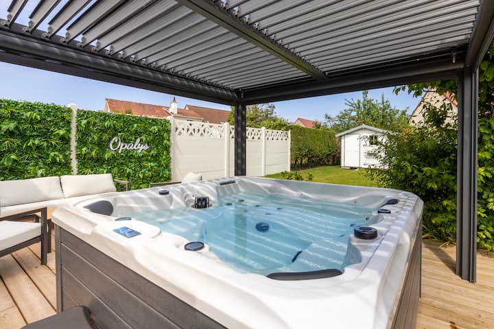 Plain-pied moderne - Jacuzzi, Pétanque