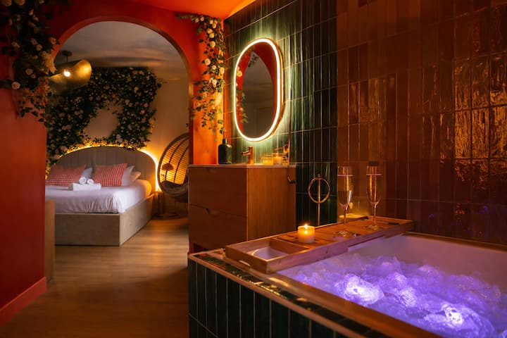 Bulle florale avec balnéo privée