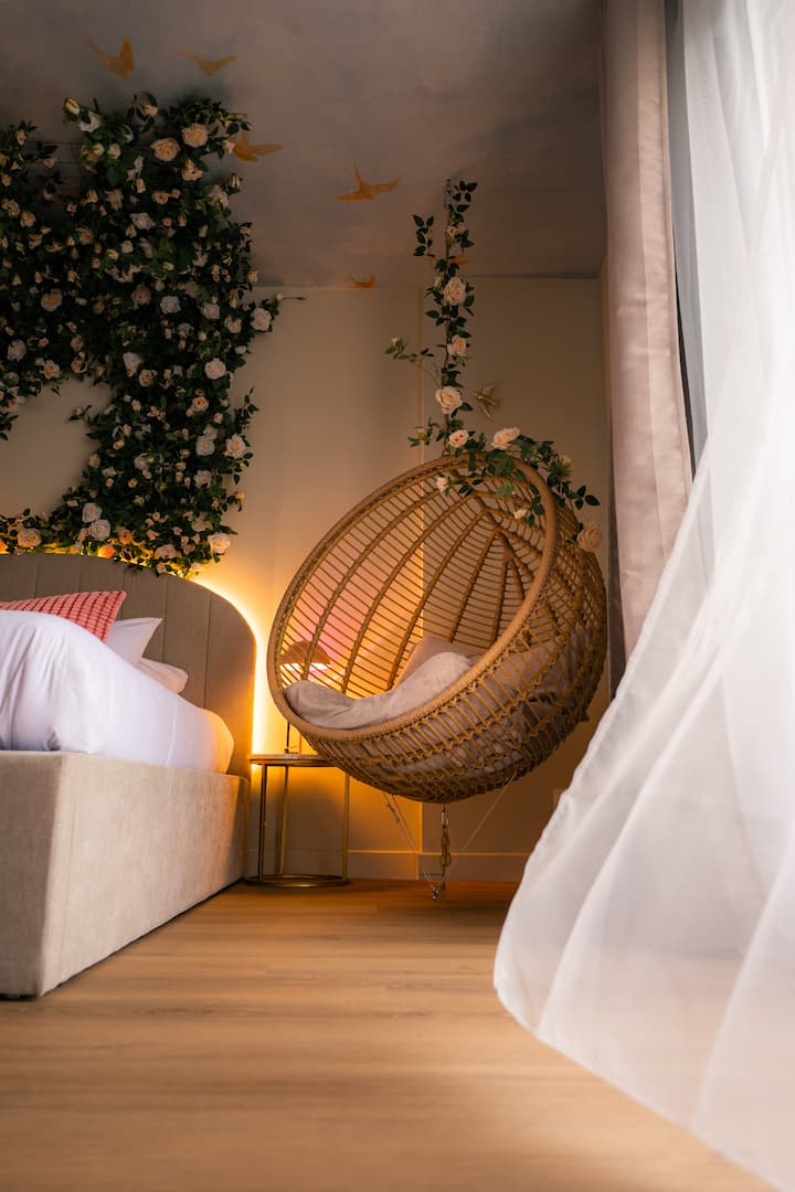 Bulle florale avec balnéo privée