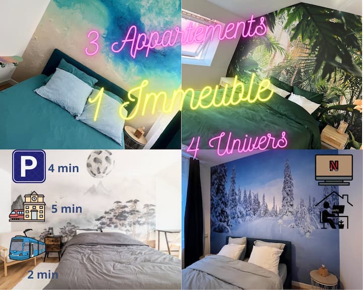 Immeuble Privatif 12 pers. - 3 apparts thématiques
